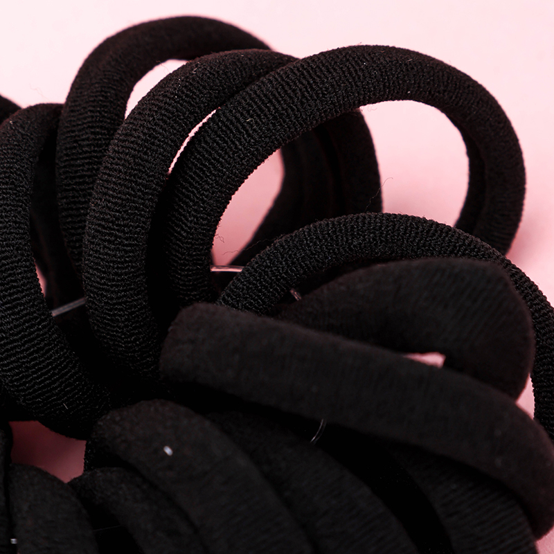 20 Black Cotton Hair Ties