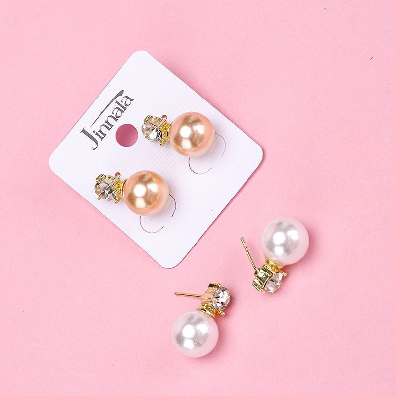 Long Crystal Pearl Ear Studs