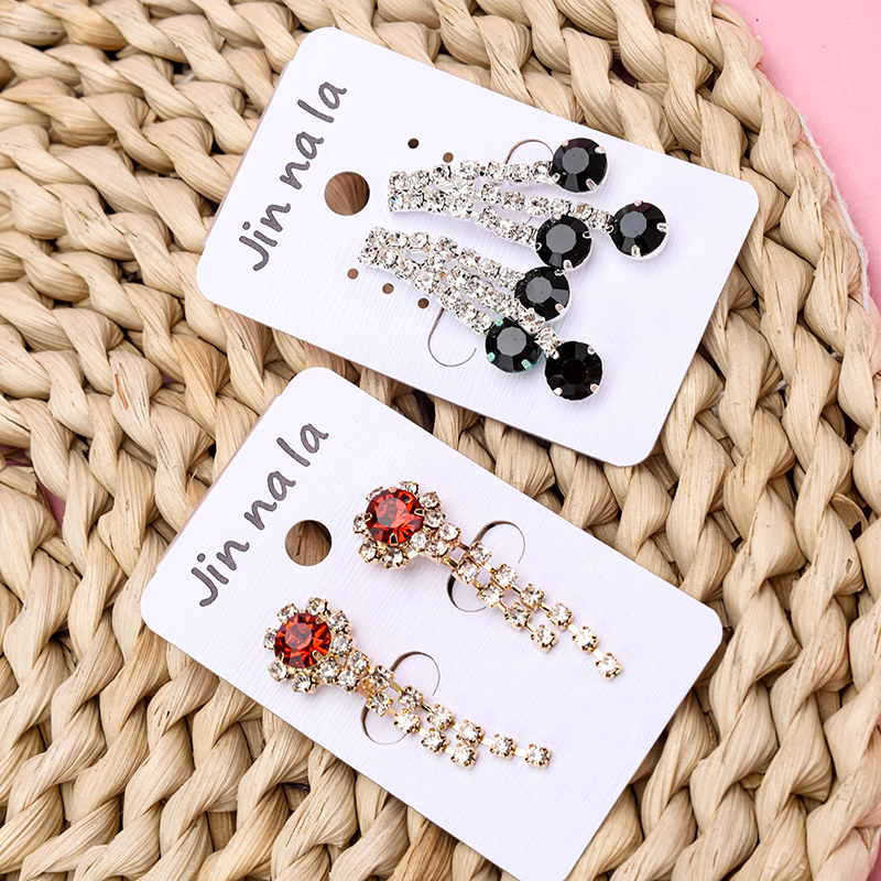 Long Bar Iridescent Zircon Ear Clip