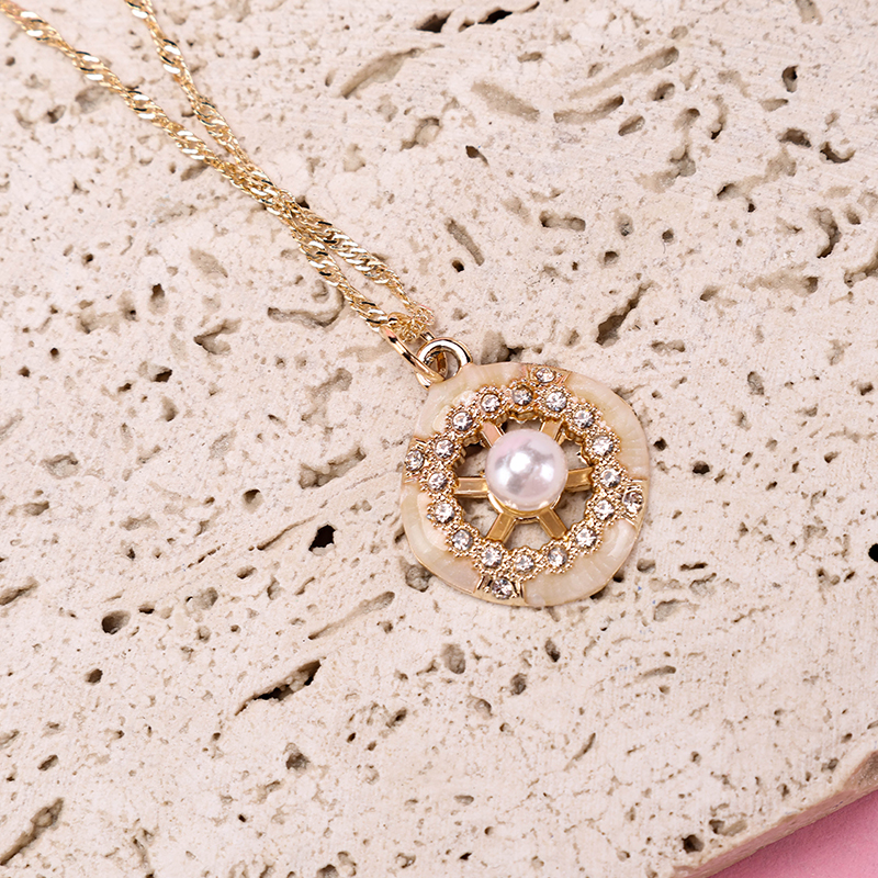 Alloy Rhinestone Pearl Necklace 4020500996
