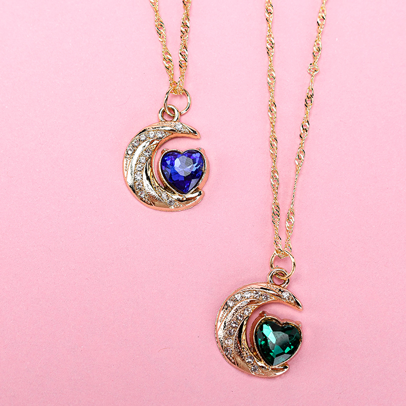 Half Heart Zircon Necklace