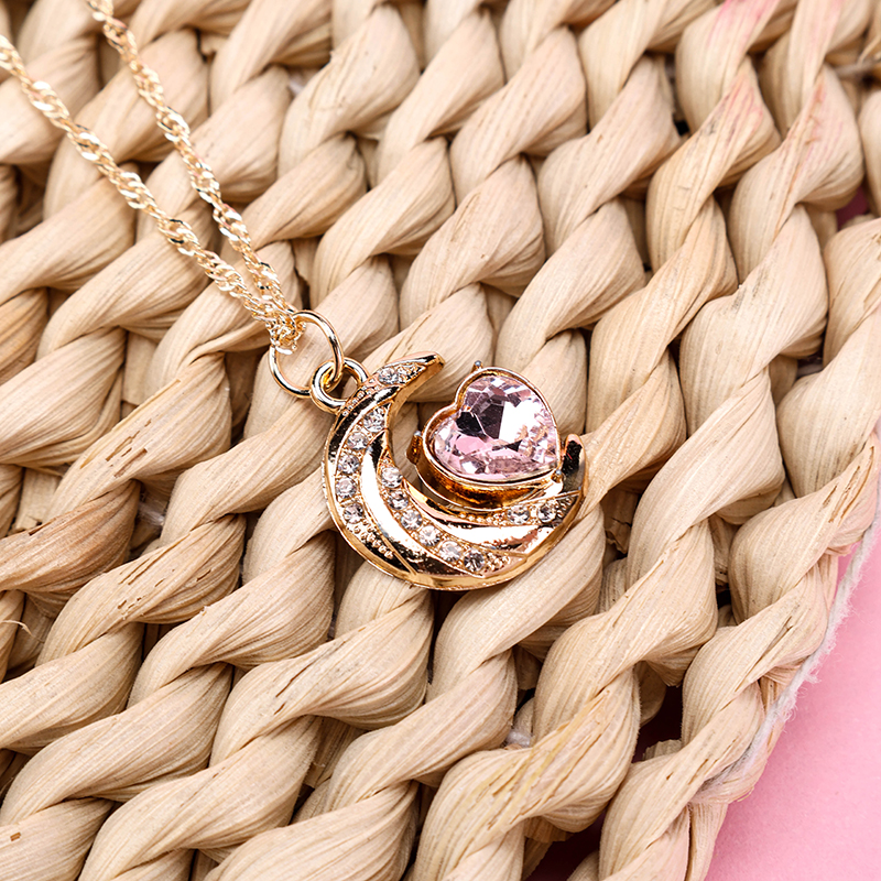 Half Heart Zircon Necklace