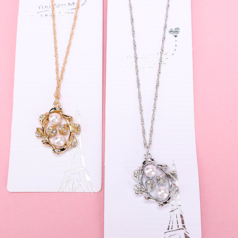 Alloy Rhinestone Pearl Necklace 4020501018