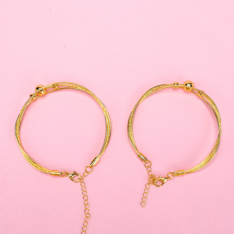 Three-in-One Beaded Bangle Gold Alloy 4021100247