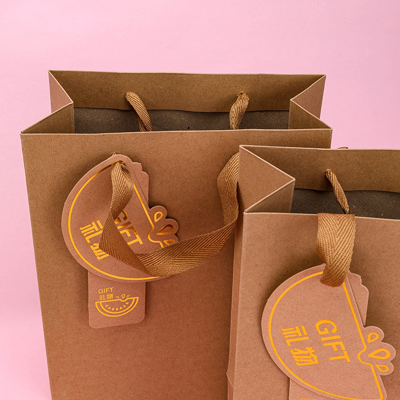SZ Double Tag Gold Foil Vertical Medium Gift Bag