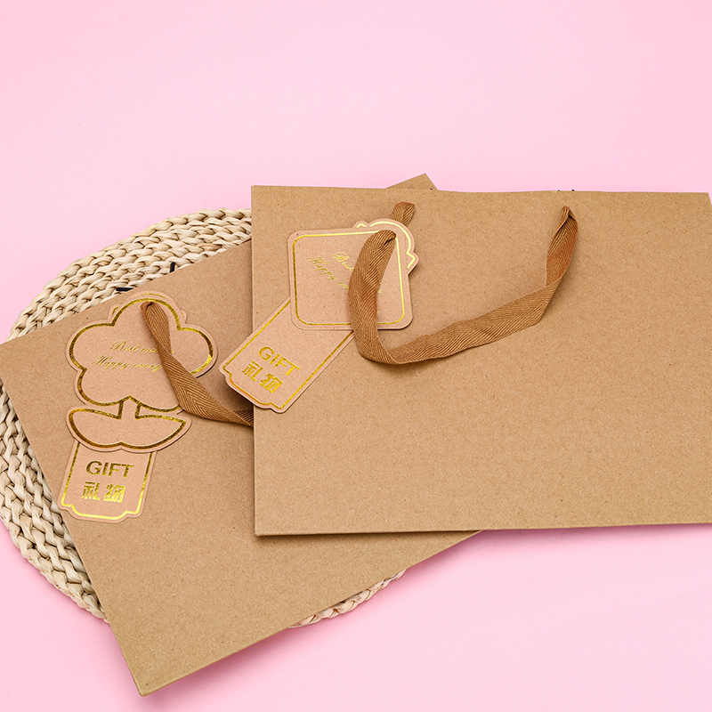 Double Tag Gold Foil Horizontal Large Gift Bag