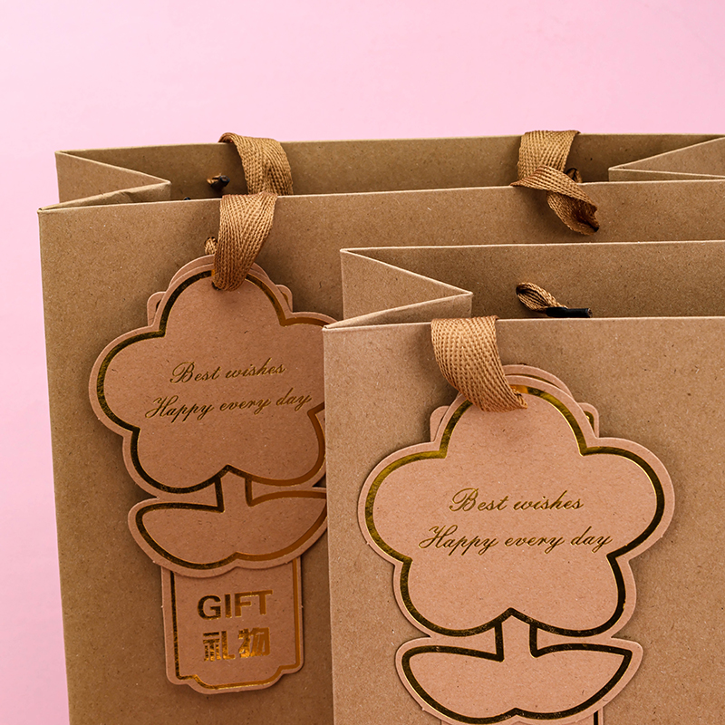 Double Tag Gold Foil Vertical Large Gift Bag