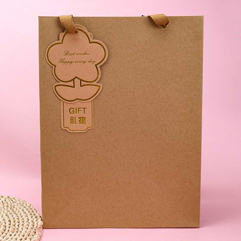 Double Tag Gold Foil Vertical Large Gift Bag