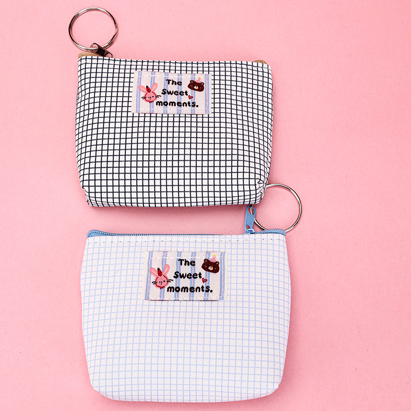 Fine Plaid Label Pouch