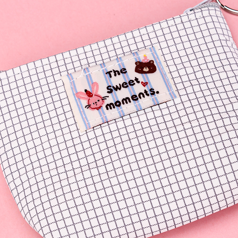 Fine Plaid Label Pouch