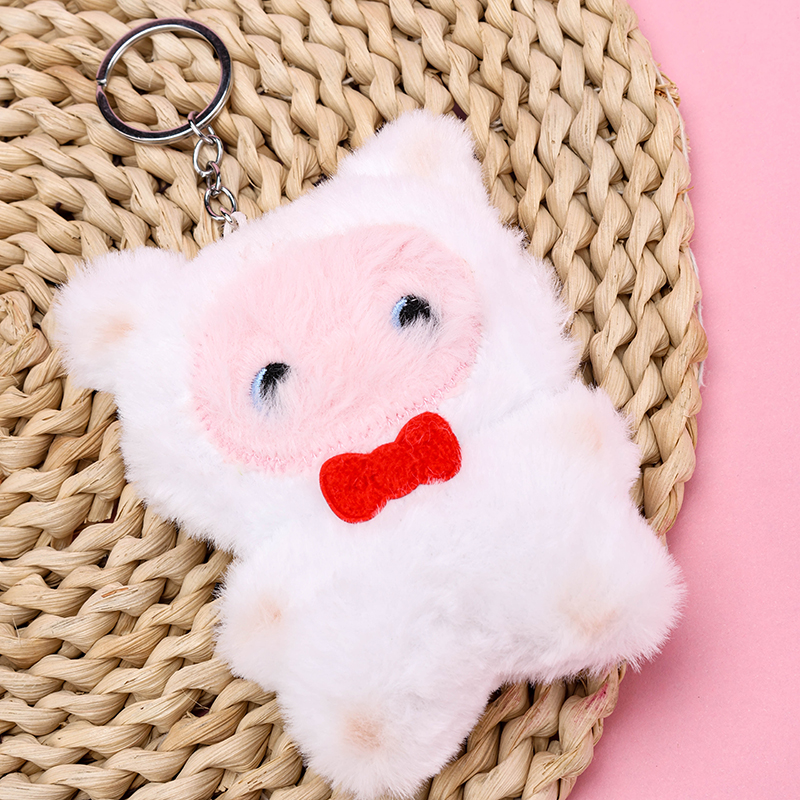 Plush Bow Tie Cat Bag Charm