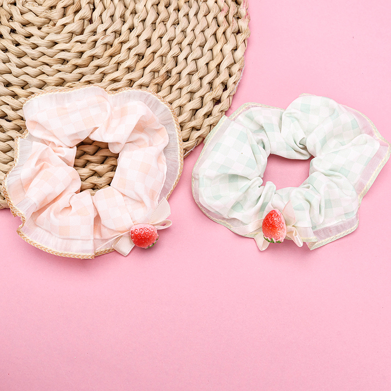 Boxed Strawberry Lace Edge Scrunchie