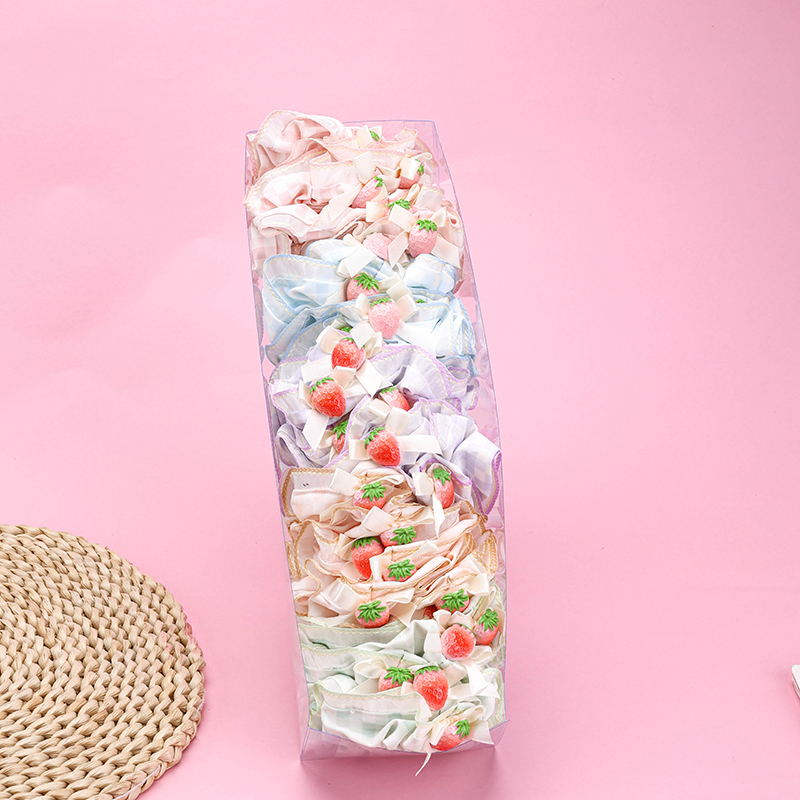 Boxed Strawberry Lace Edge Scrunchie