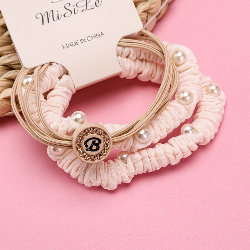 Brown Round Rhinestone Hair Tie