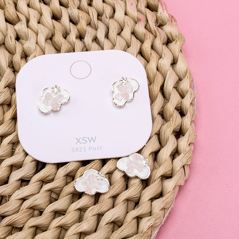 Enamel Cloud Ear Studs