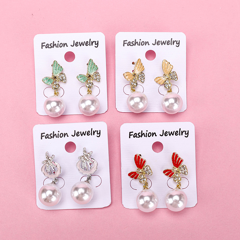 Long Micro Pearl Drop Ear Studs