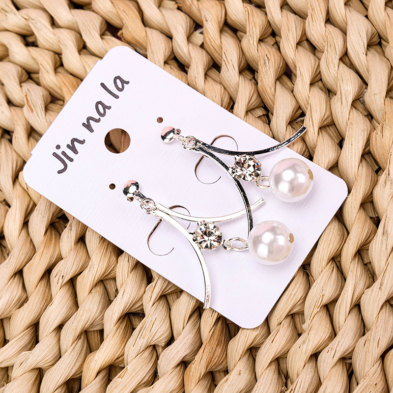 Long Micro Pearl Drop Ear Studs