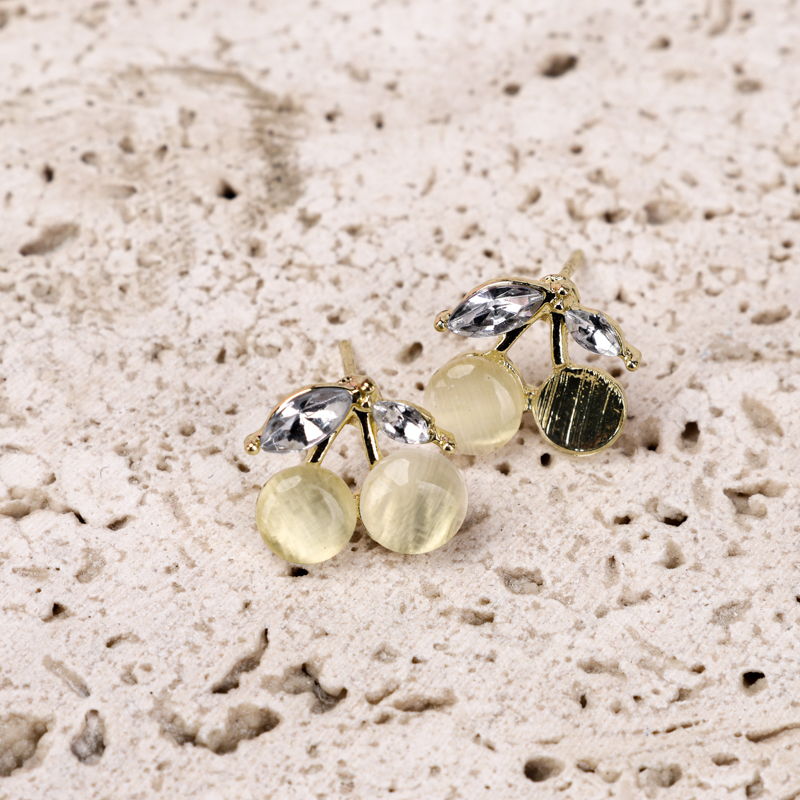 Cat's Eye Crystal Ear Studs