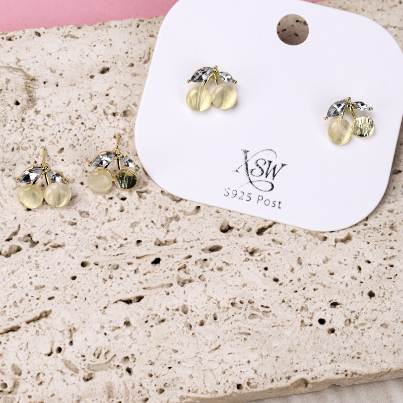Cat's Eye Crystal Ear Studs