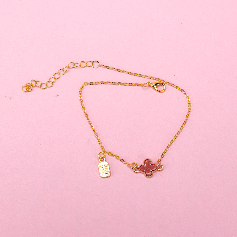 Lucky Clover Zinc Alloy Anklet