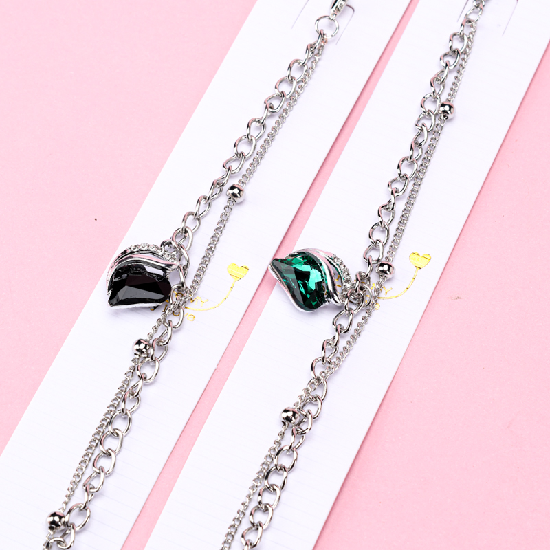 Double Layer Heart Zircon Bracelet