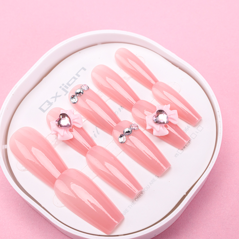 Sweet Rhinestone False Nails