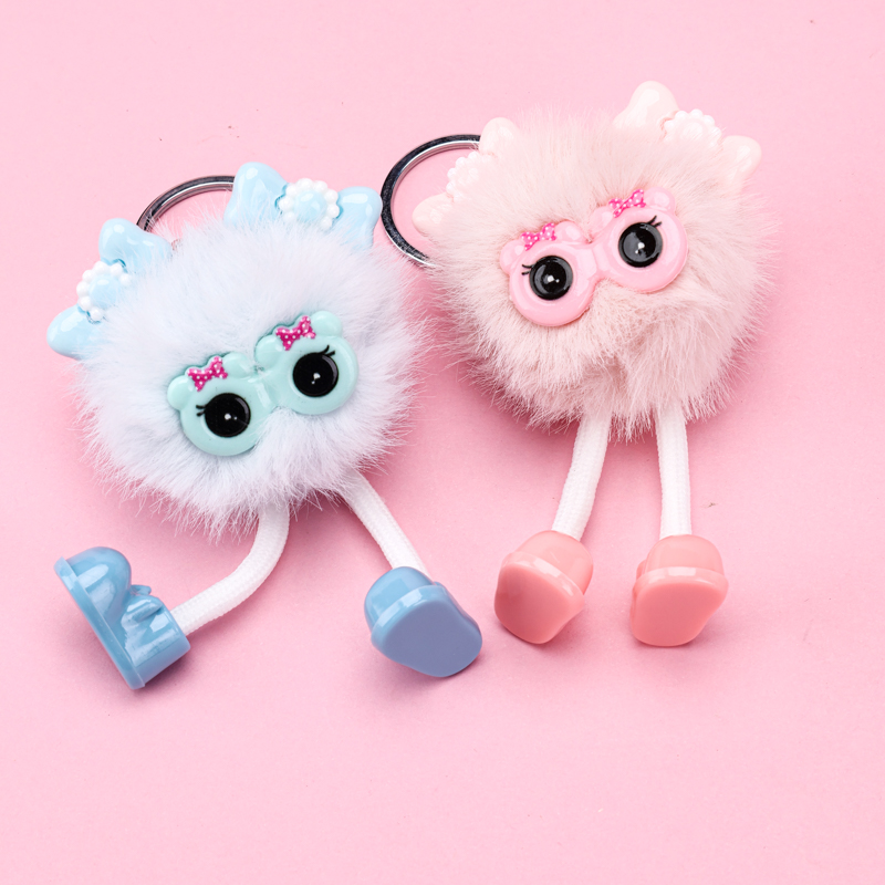 Acrylic Bow Tie Pom-Pom Charm