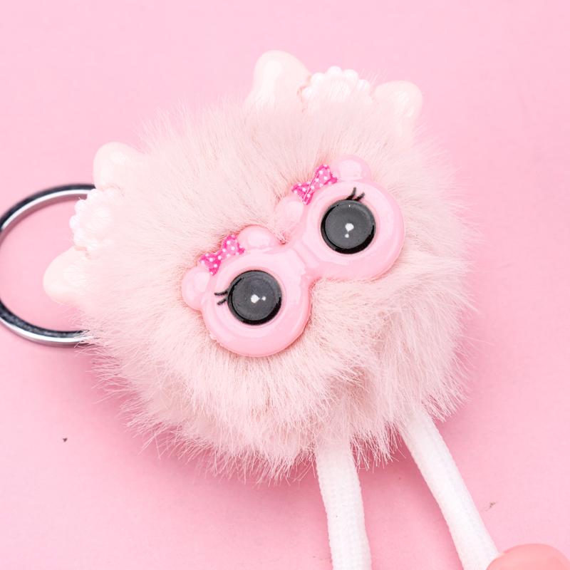 Acrylic Bow Tie Pom-Pom Charm
