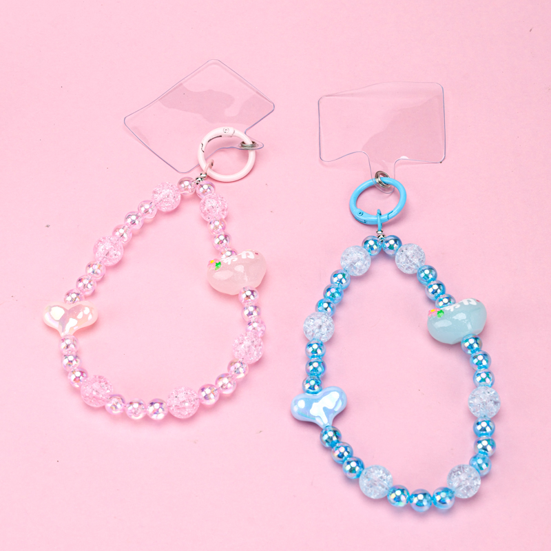 Clear Beaded Phone Chain Charm