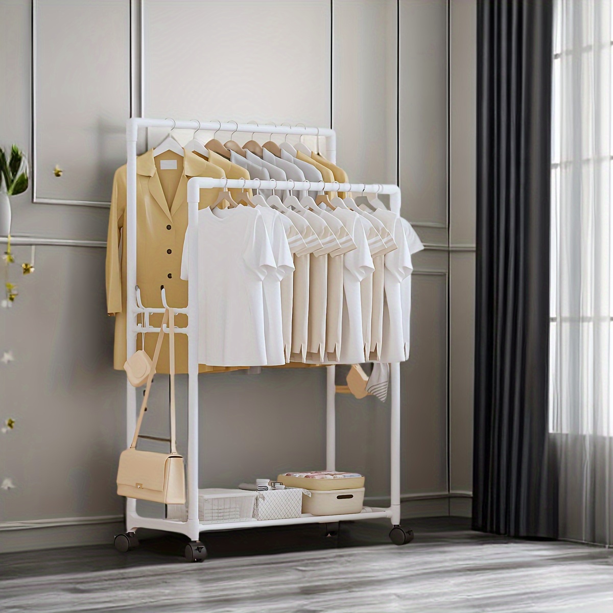 White Reinforced Coat Rack