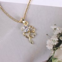 MZQ锆石四叶草金项链 4