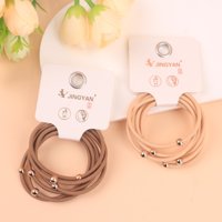 JY圆金珠咖皮筋 3