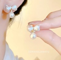 XSW蝴蝶结圆珠耳钉 2