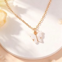 YY贝母蝴蝶金色项链 4