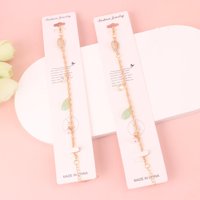 MZQ镶钻树叶三吊坠金手链 2