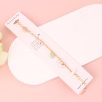 MZQ镶钻树叶三吊坠金手链 3