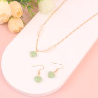 MZQ玉桃心项链+耳坠 3