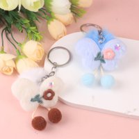 CM布艺绣小花毛球挂件 4