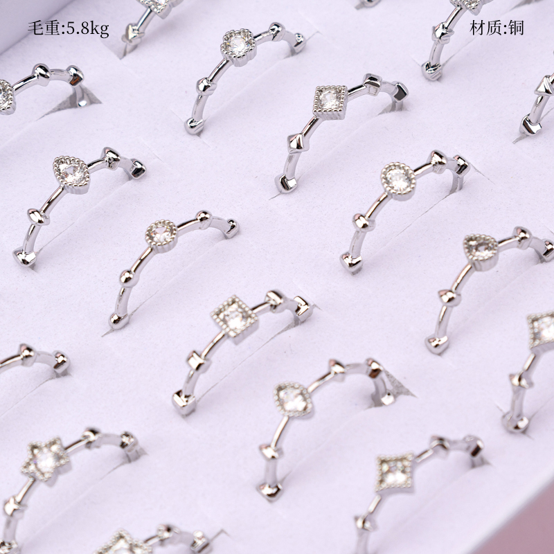 锆石竹节造型戒指